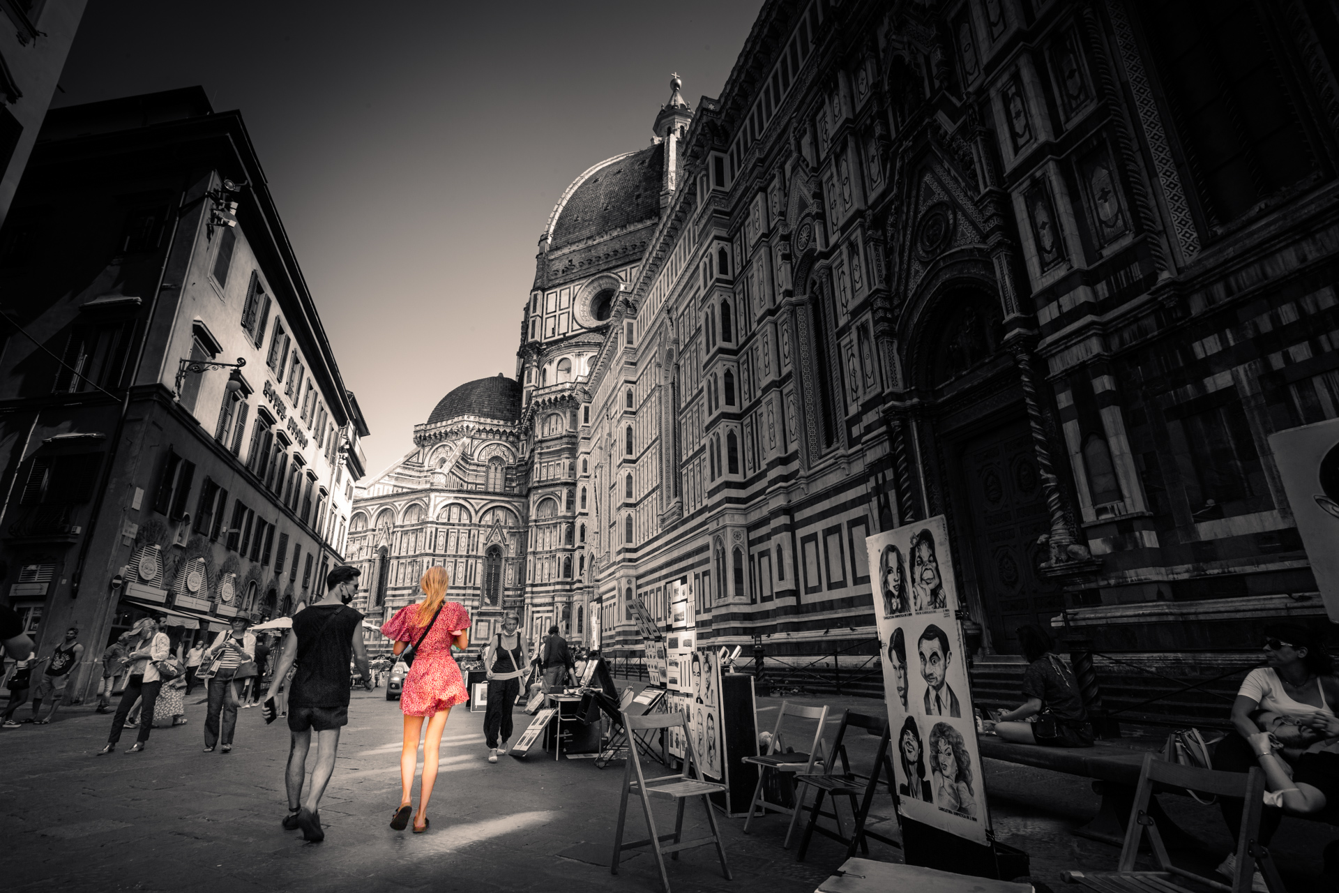 Photo noir et blanc du duomo de florence italie