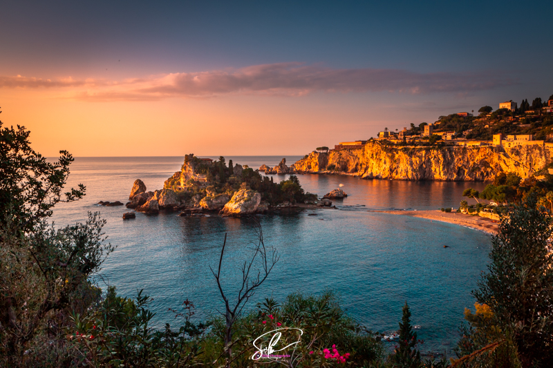 photo lever de soleil isola bella sunset sicile