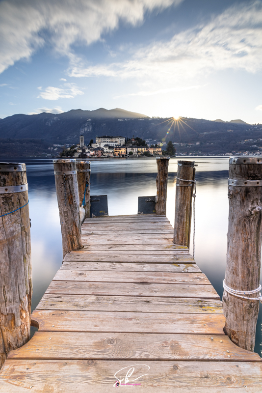 photo lac orta sunset