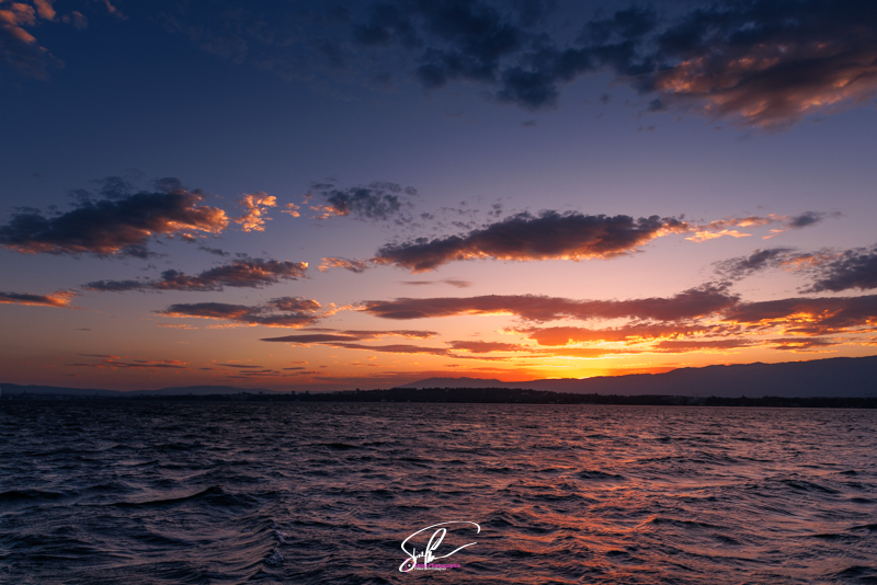 photo sunset lac leman